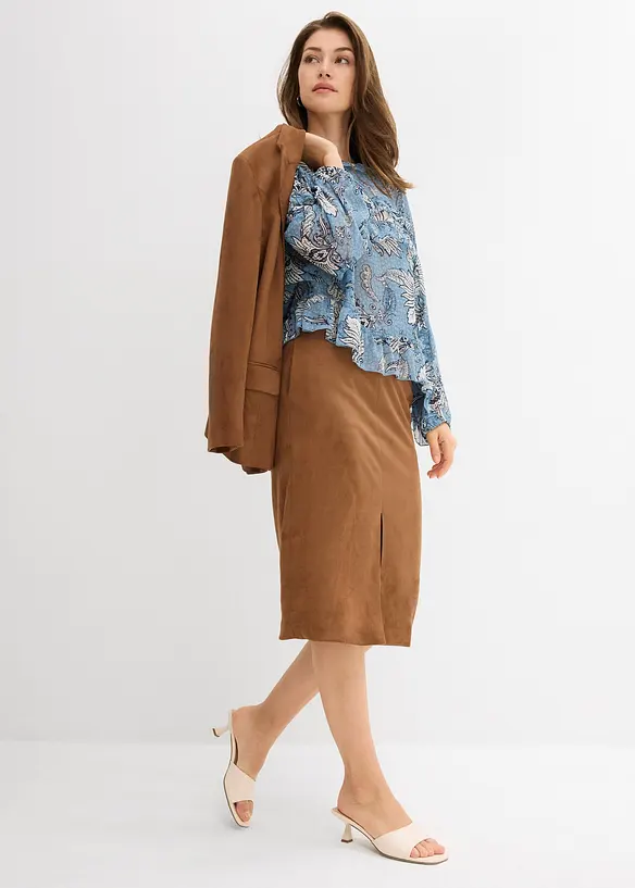 Blouse en mousseline à volants, bonprix