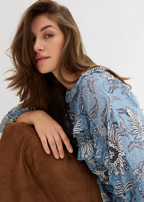 Blouse en mousseline à volants, bonprix