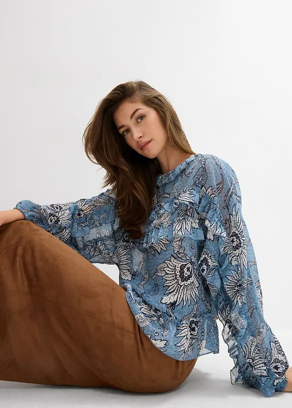 Blouse en mousseline à volants, bonprix