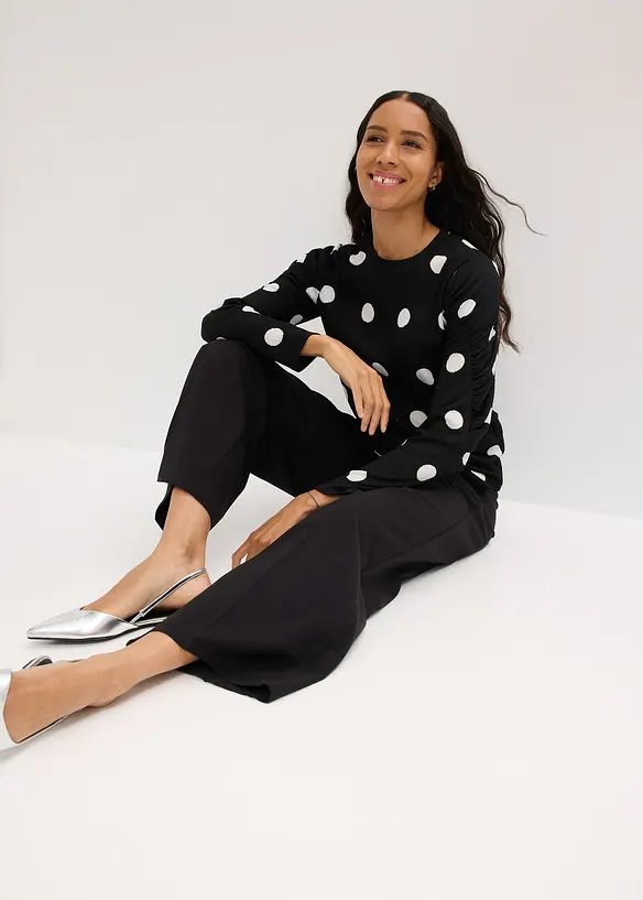 T-shirt manches longues en crêpe texturé, bonprix