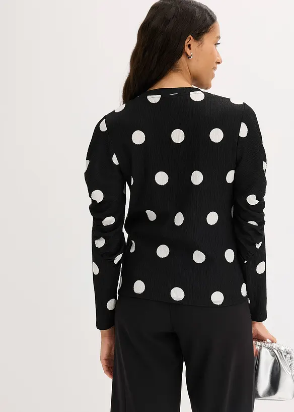 T-shirt manches longues en crêpe texturé, bonprix