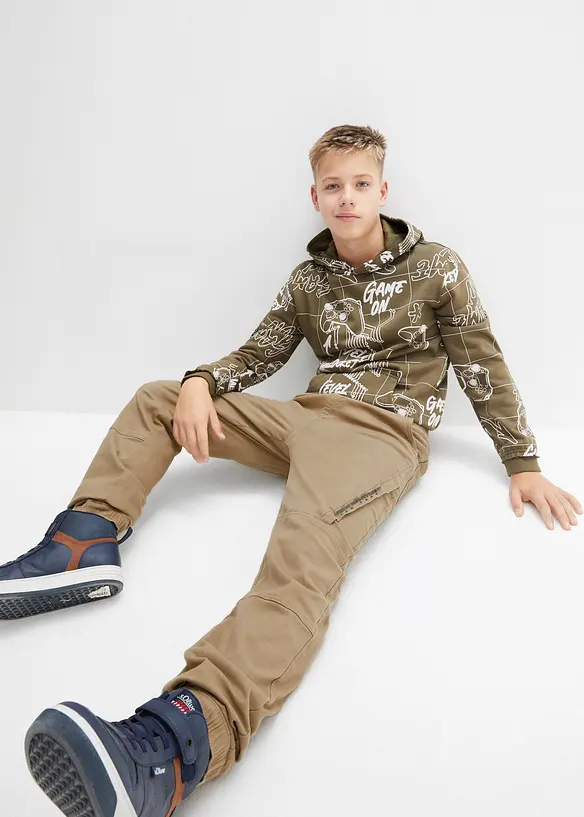 Pantalon thermique et ample à taille élastiquée et doublure en jersey, bonprix