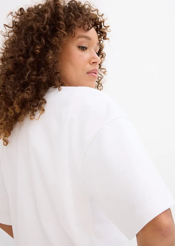 T-shirt court et oversize en pur coton épais, bonprix