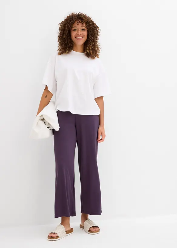 T-shirt court et oversize en pur coton épais, bonprix