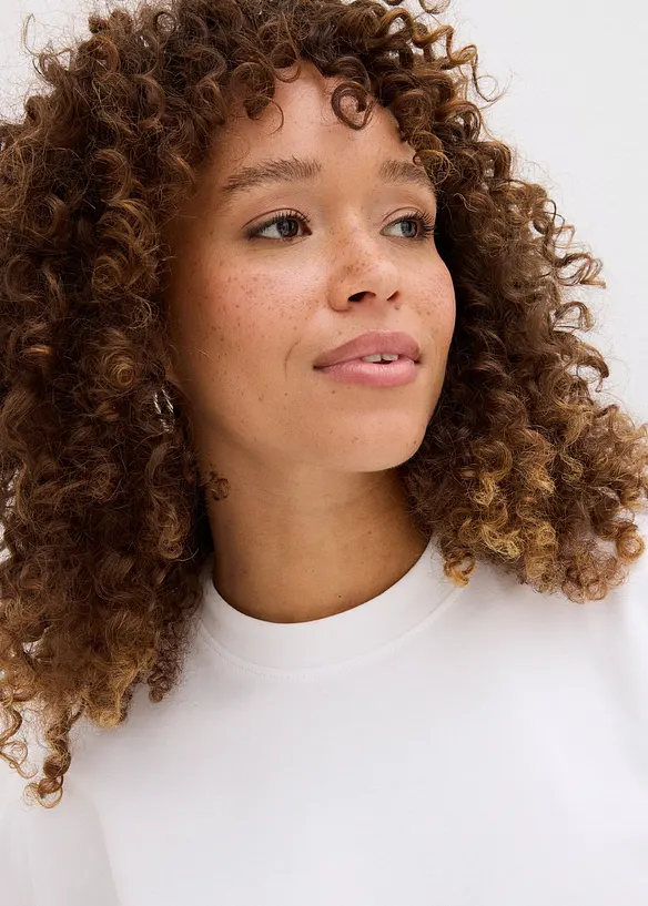 T-shirt court et oversize en pur coton épais, bonprix