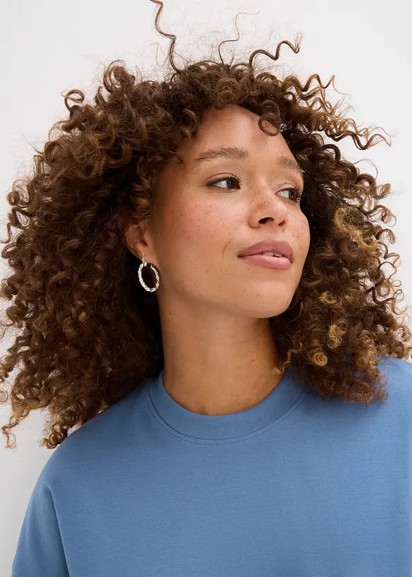 T-shirt court et oversize en pur coton épais, bonprix