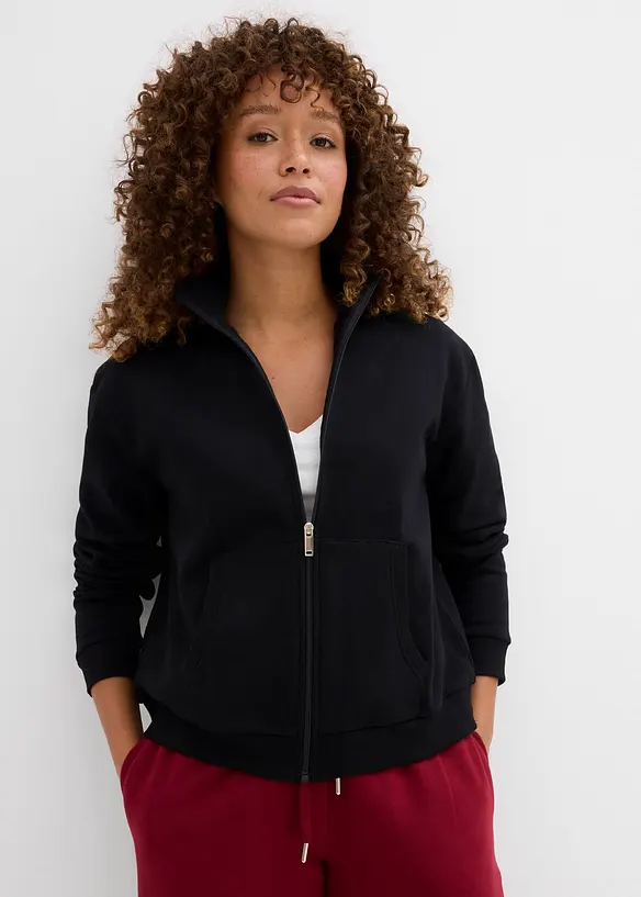 Sweat zippé 100% coton, bonprix