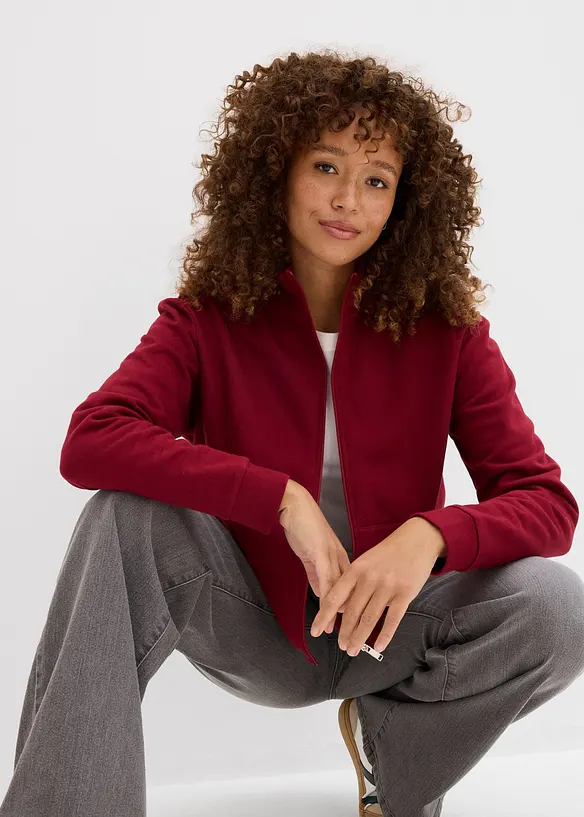 Sweat zippé 100% coton, bonprix