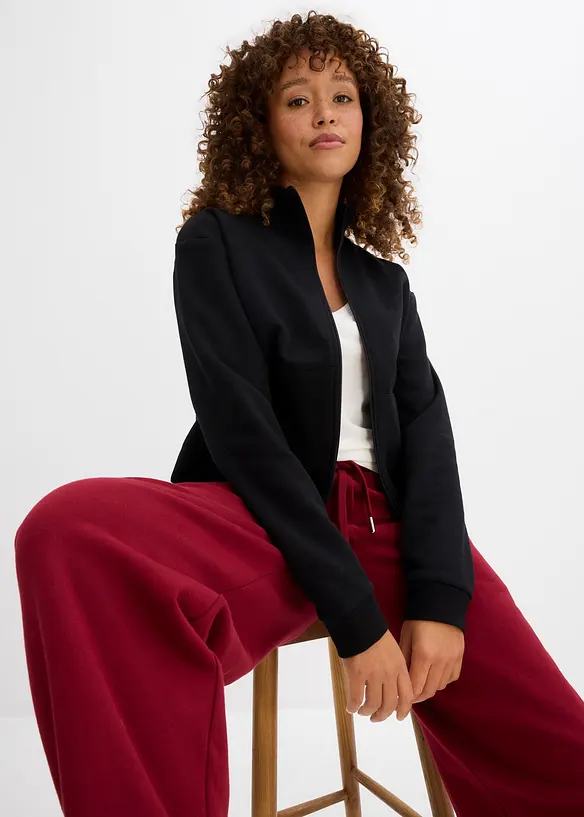 Sweat zippé 100% coton, bonprix