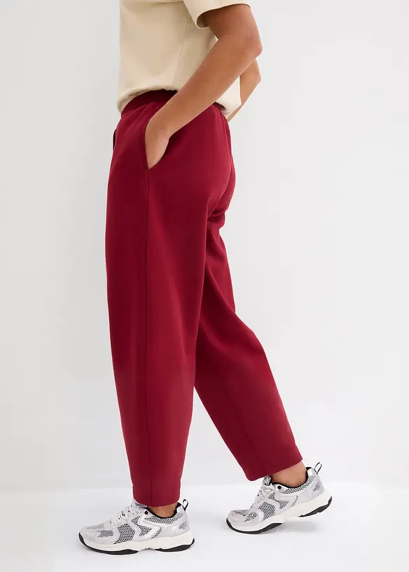 Pantalon barrel en molleton 100% coton, bonprix