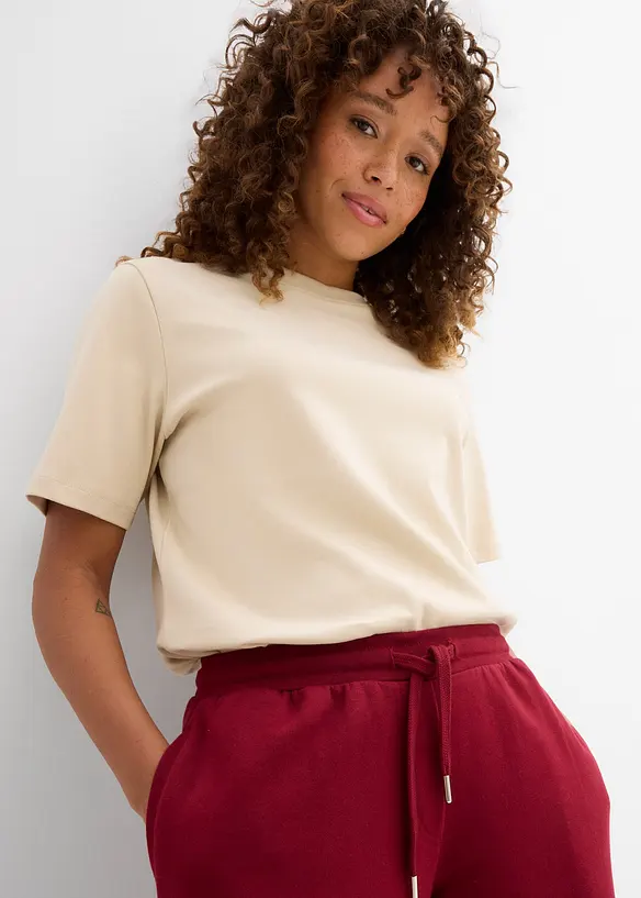 Pantalon barrel en molleton 100% coton, bonprix