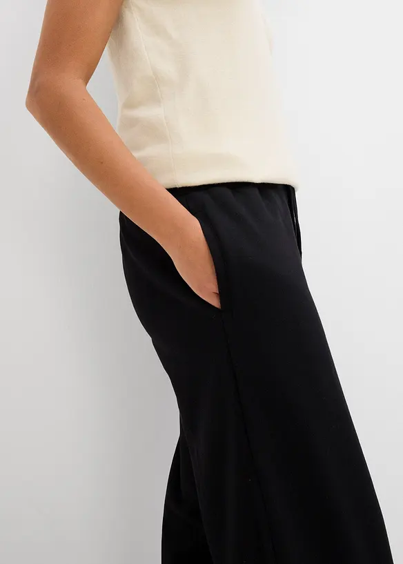 Pantalon barrel en molleton 100% coton, bonprix