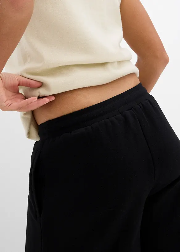 Pantalon barrel en molleton 100% coton, bonprix