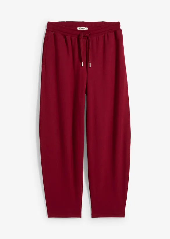 Pantalon barrel en molleton 100% coton, bonprix