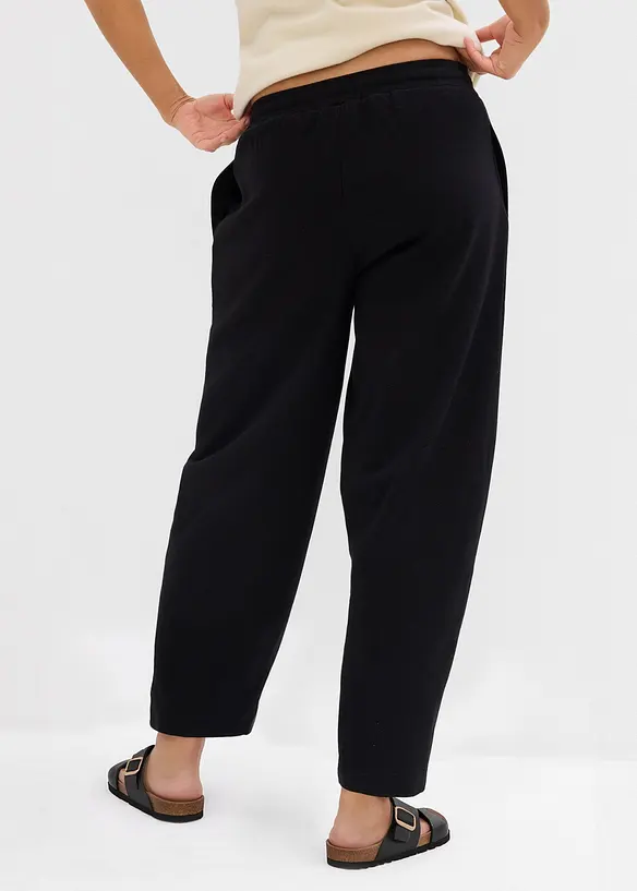 Pantalon barrel en molleton 100% coton, bonprix