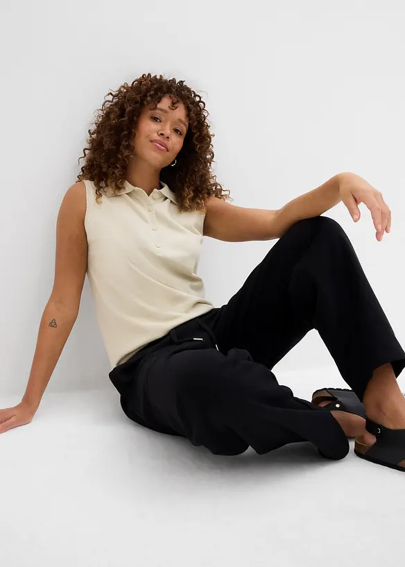 Pantalon barrel en molleton 100% coton, bonprix