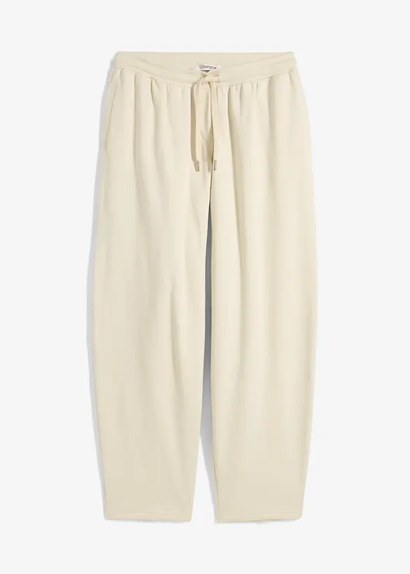 Pantalon barrel en molleton 100% coton, bonprix