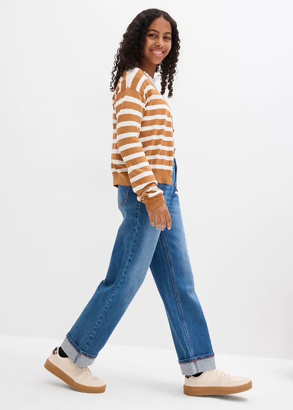 Jean large taille basse, bonprix