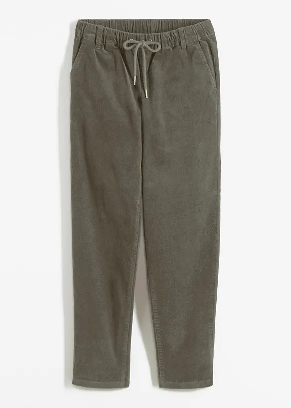 Pantalon en velours côtelé, taille élastiquée, bonprix