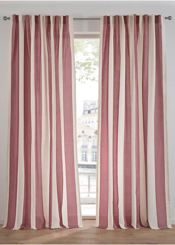 Rideau rayé avec polyester recyclé (1 pce), bonprix