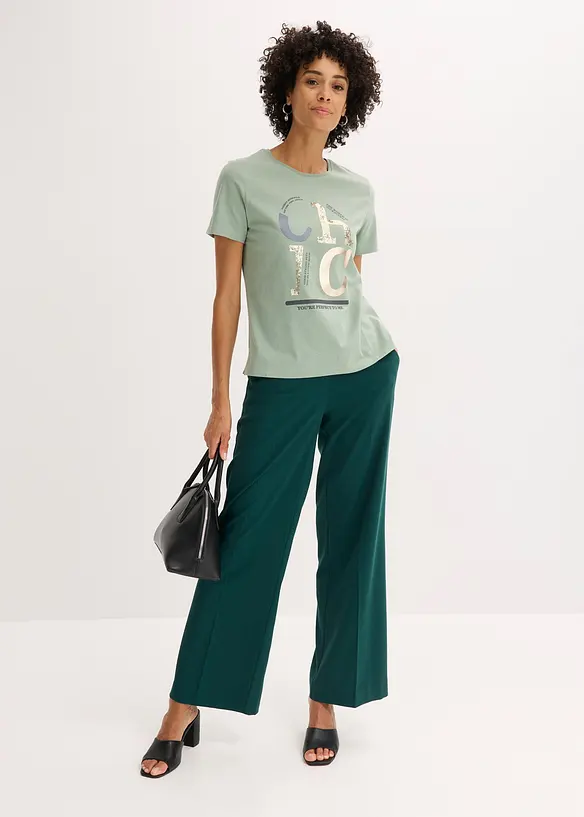 T-shirt avec imprimé brillant, bonprix