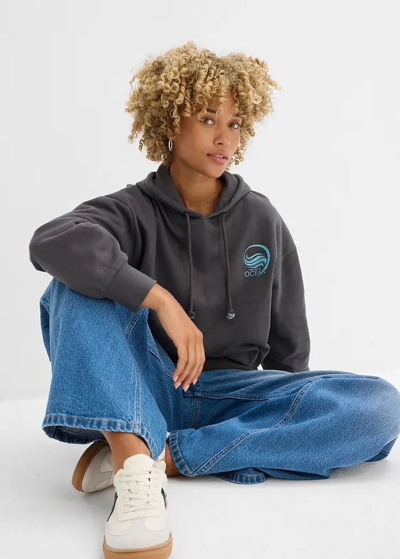 Sweat à capuche 100% coton, bonprix