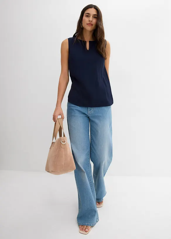 Blouse sans manches en viscose douce, bonprix