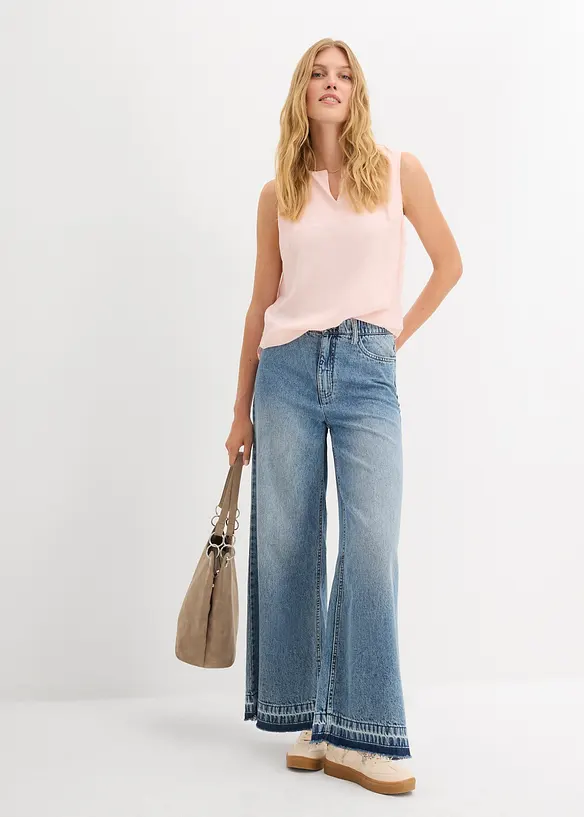 Blouse sans manches en viscose douce, bonprix