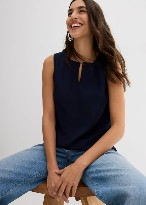 Blouse sans manches en viscose douce, bonprix