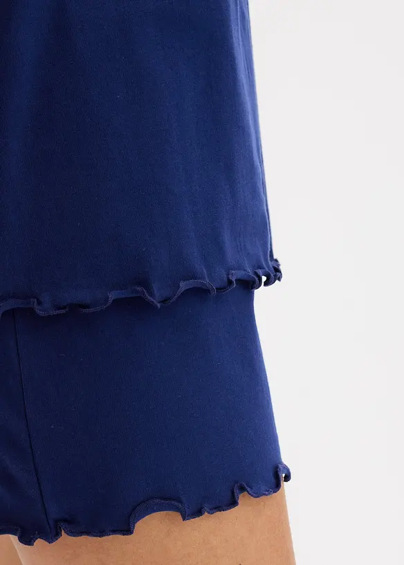 Pyjashort avec T-shirt à col boutonné, bonprix