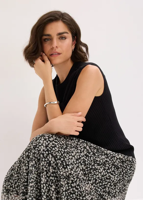 Jupe en jersey et mesh, bonprix