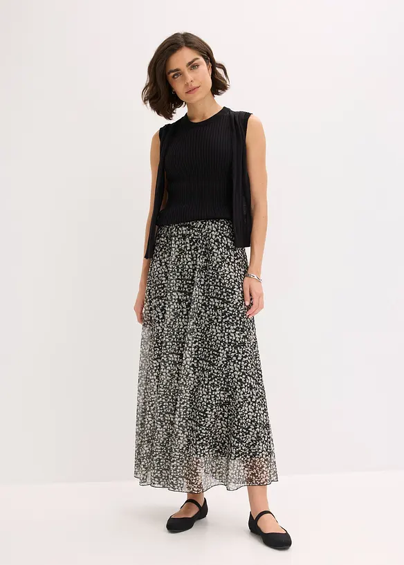 Jupe en jersey et mesh, bonprix