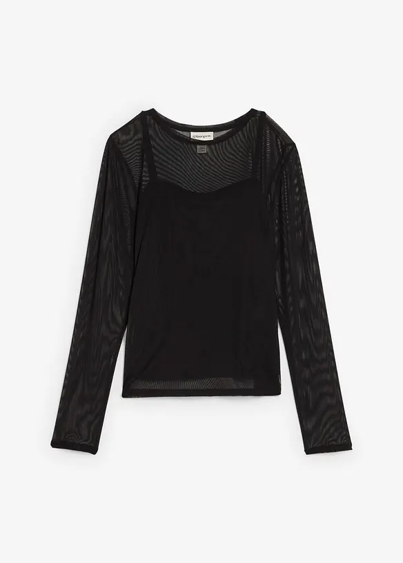 T-shirt manches longues en mesh, bonprix