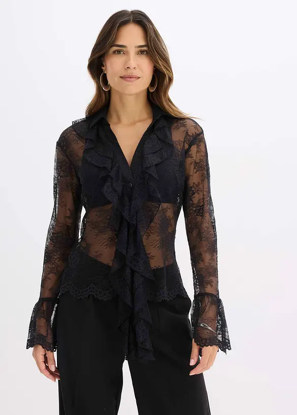 Blouse à dentelle tendance, bonprix