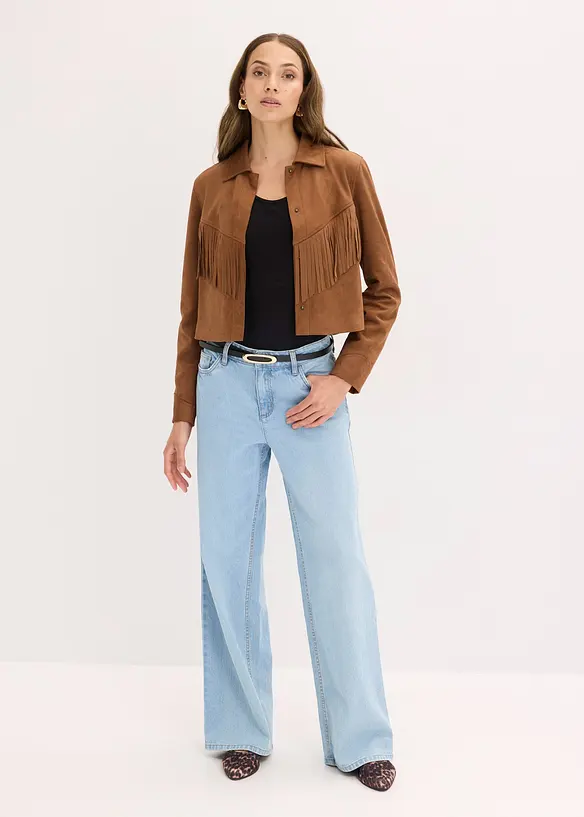 Veste en suédine à franges, bonprix