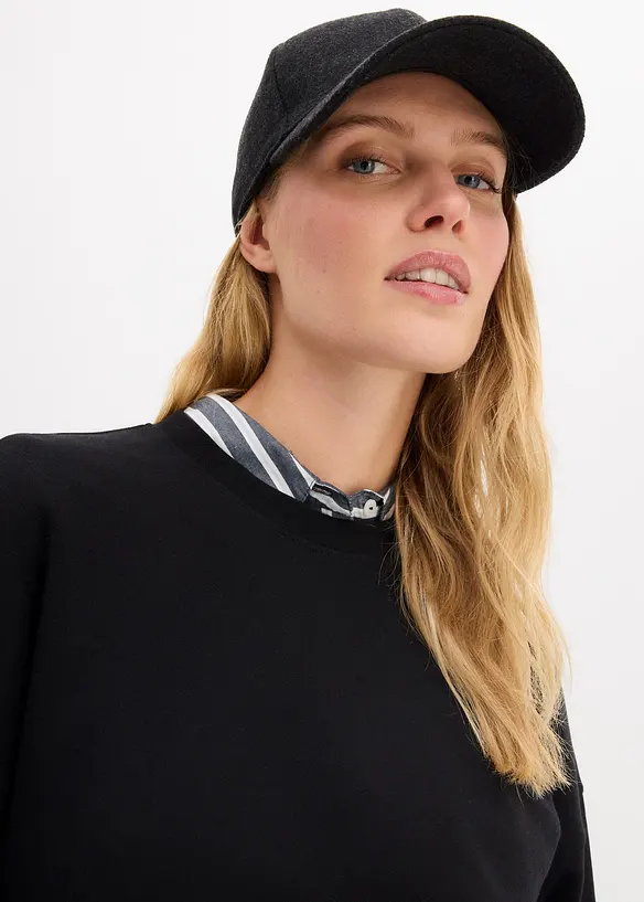 Sweat oversize court 100% coton, bonprix