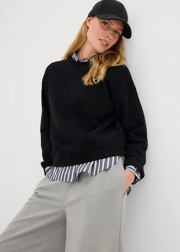 Sweat oversize court 100% coton, bonprix