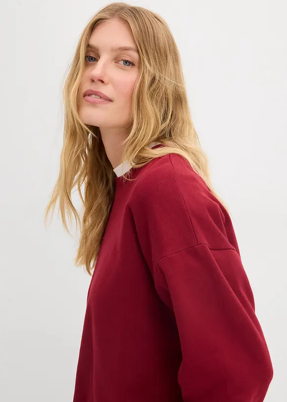 Sweat oversize court 100% coton, bonprix