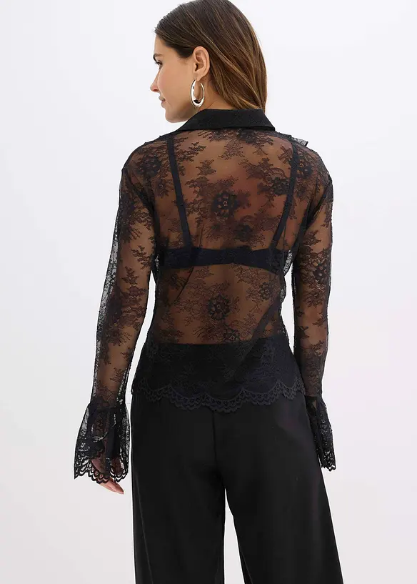 Blouse à dentelle tendance, bonprix
