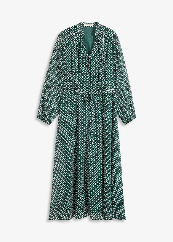 Robe en mousseline à passepoils contrastants, bonprix
