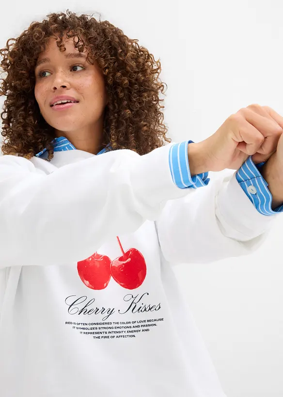 Sweat oversize 100% coton, bonprix