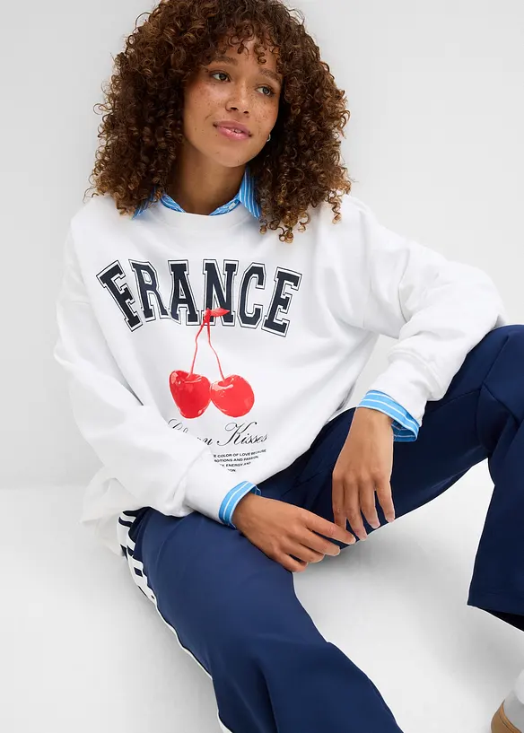 Sweat oversize 100% coton, bonprix