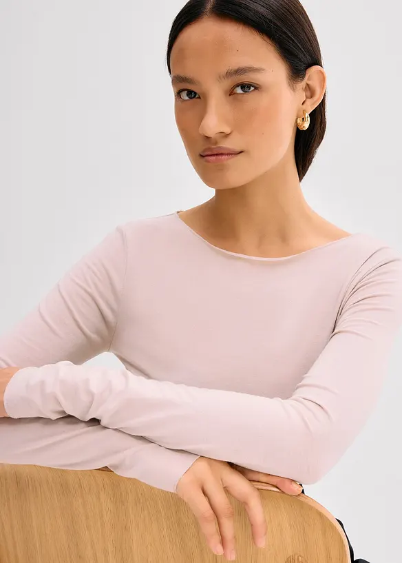 T-shirt manches longues en tissu léger, bonprix