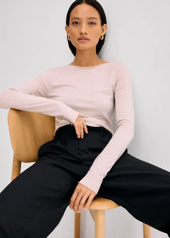 T-shirt manches longues en tissu léger, bonprix