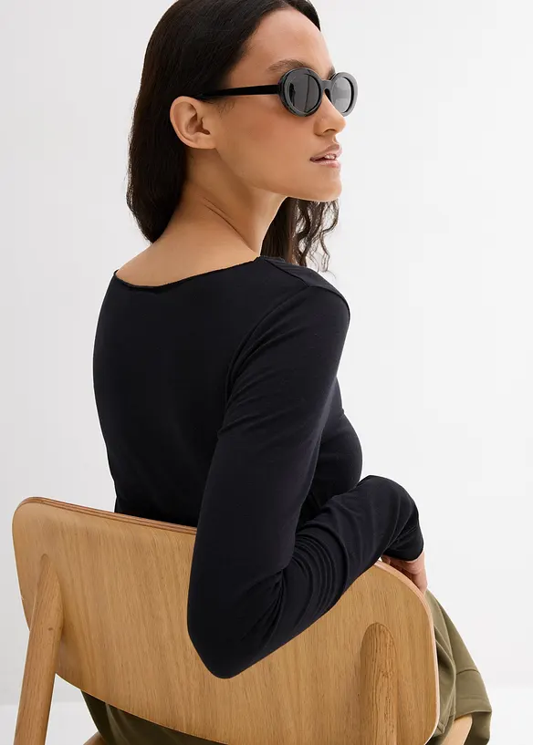 T-shirt manches longues en tissu léger, bonprix