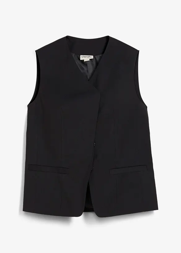 Gilet sans manches long à texture twill, bonprix