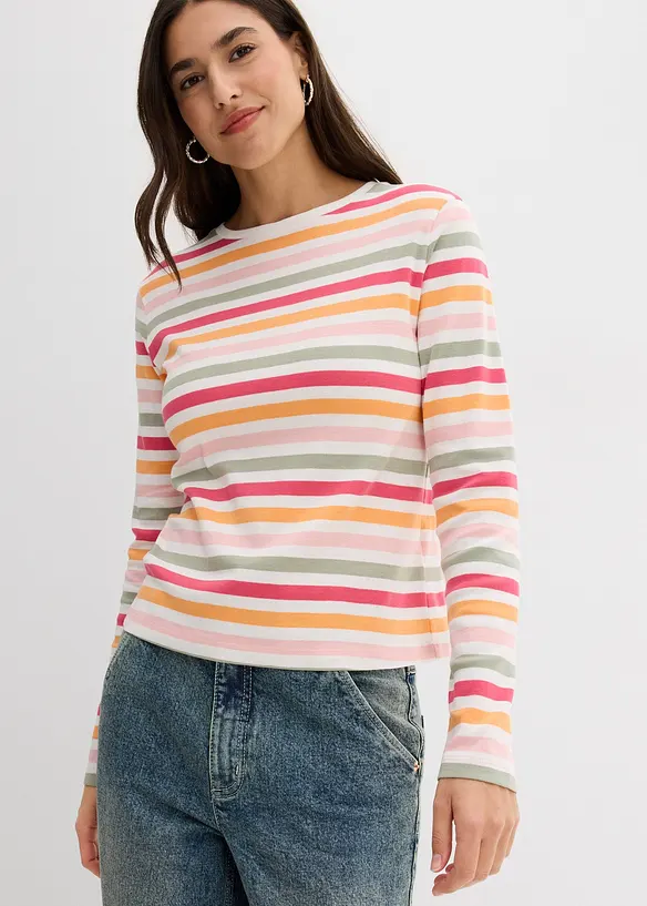 T-shirt manches longues 100% coton, bonprix