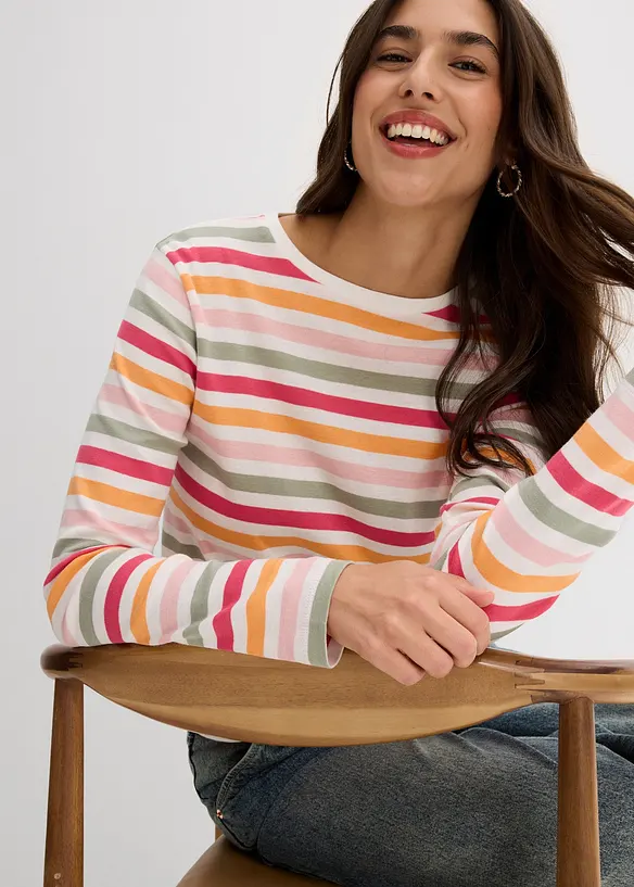 T-shirt manches longues 100% coton, bonprix