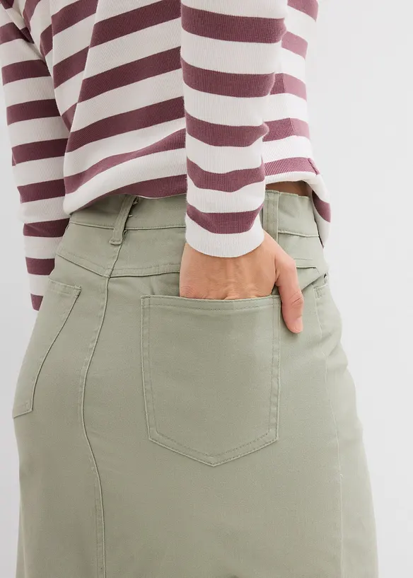 Jupe midi en twill, bonprix