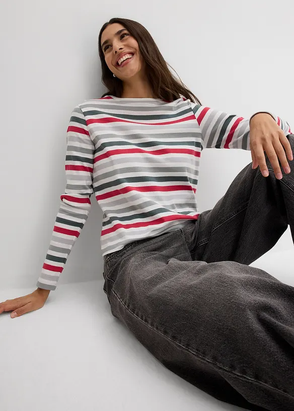 T-shirt manches longues 100% coton, bonprix